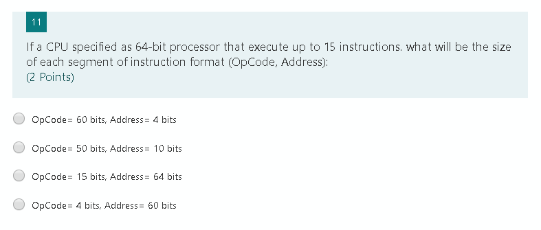 Solved 11 If a CPU specified as 64-bit processor that | Chegg.com