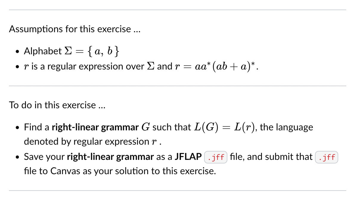 Solved Assumptions for this exercise ... - Alphabet Σ={a,b} | Chegg.com