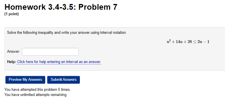 Solved Homework 3.4-3.5: Problem 6 (1 point) Solve the | Chegg.com