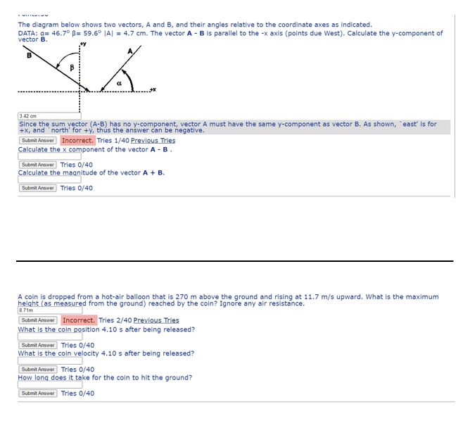 Solved The Diagram Below Shows Two Vectors, A And B, And | Chegg.com