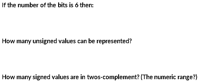 6 bits how many values