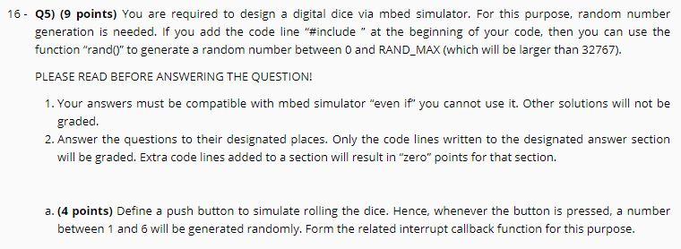 16- Q5) (9 points) You are required to design a | Chegg.com