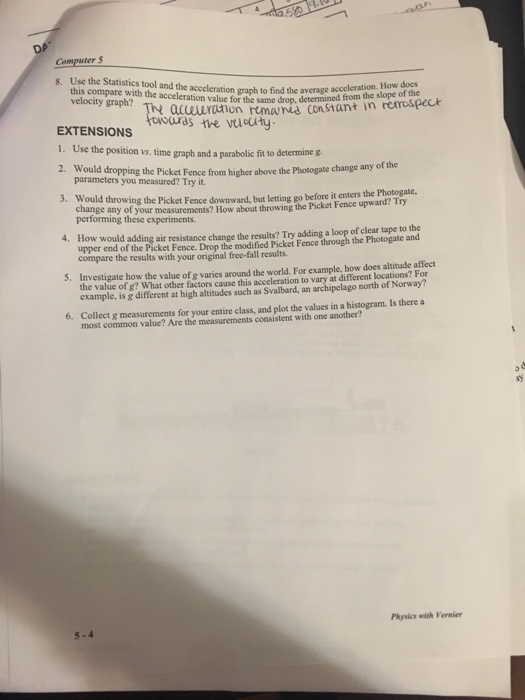 Solved Picket Fence Free Fall r h for the l h. How is this