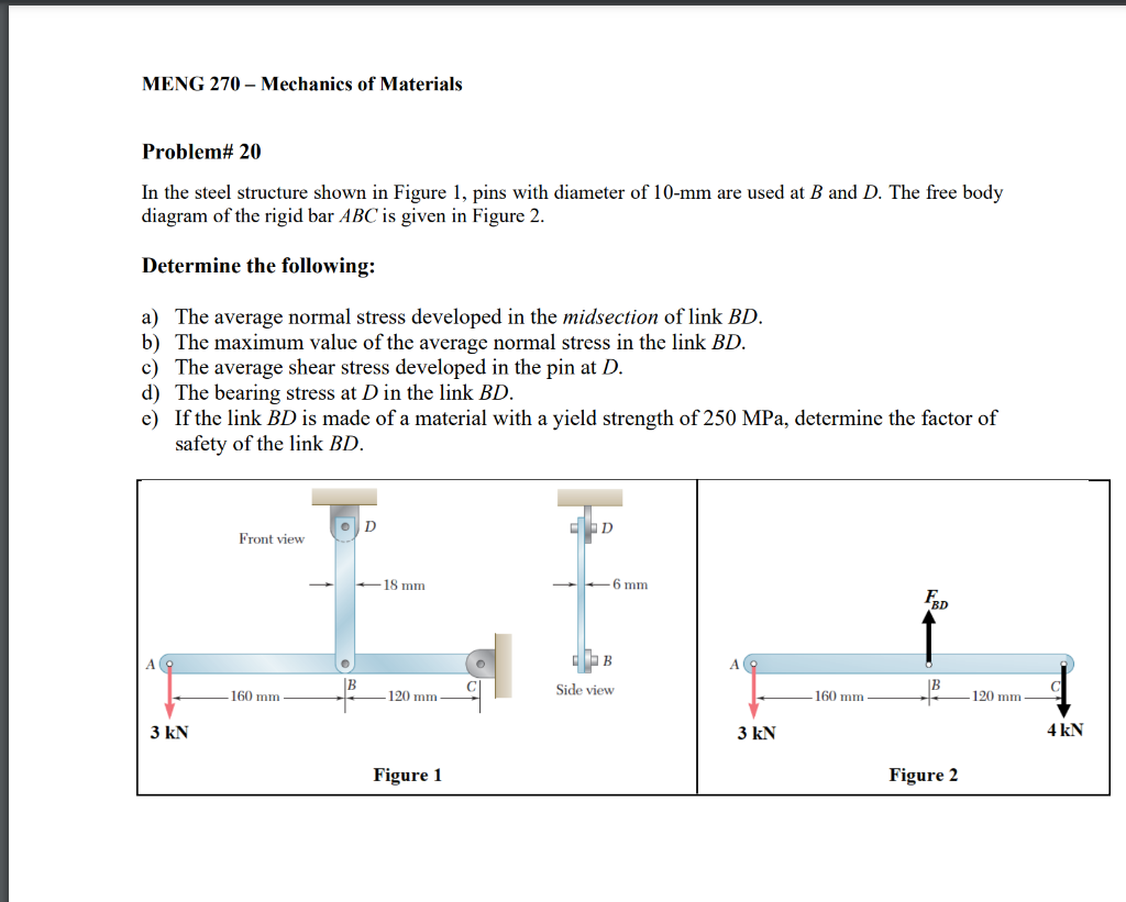 Solved Problem\# 20 In the steel structure shown in Figure | Chegg.com