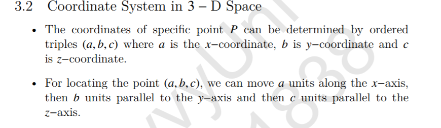 Solved 3.2 Coordinate System in 3 – D Space The coordinates | Chegg.com