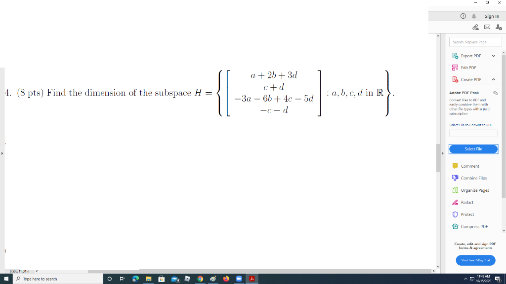 Solved need help in english LINEAR ALGEBRA please include | Chegg.com