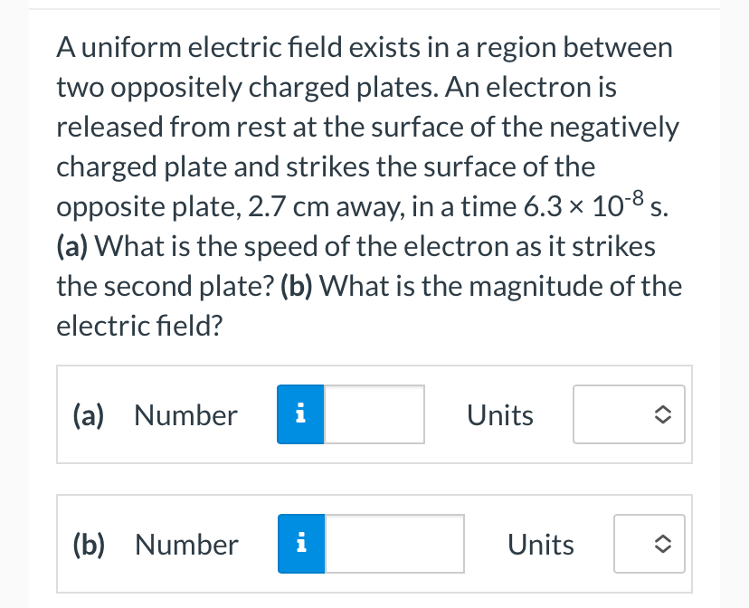 Solved A uniform electric field exists in a region | Chegg.com