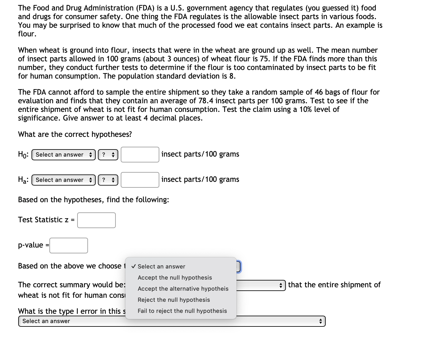 Solved The Food And Drug Administration Fda Is A U S Chegg Com