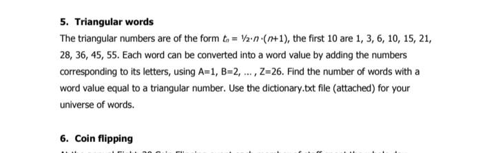 Solved 5. Triangular words The triangular numbers are of the | Chegg.com