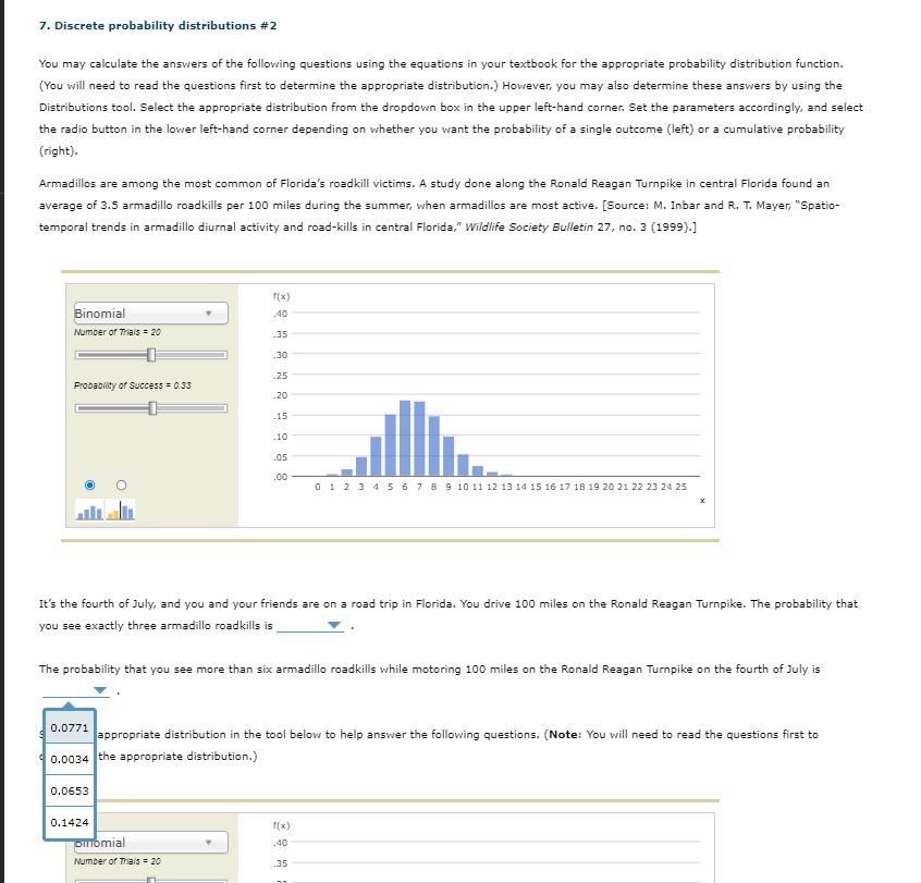 Solved 7. Discrete Probability Distributions #2 You May | Chegg.com