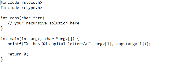 Solved Download the starting template below for caps.c- This | Chegg.com