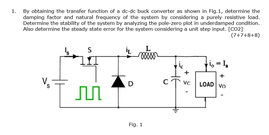Solved 1. By obtaining the transfer function of a dc-dc buck | Chegg.com