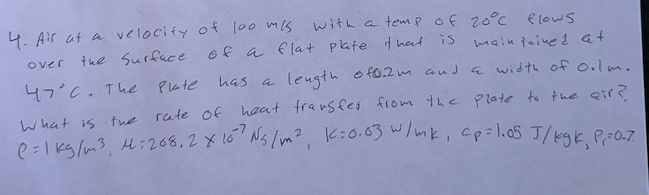Air at a velocity of 100 m/s with a temperature of | Chegg.com