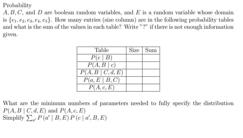 Solved Probability A,B,C, And D Are Boolean Random | Chegg.com