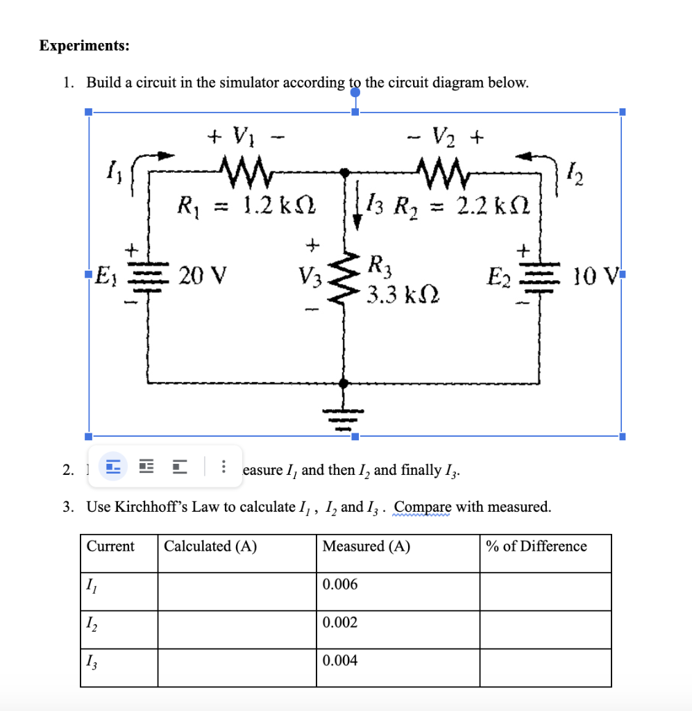 Solved Experiments: 1. Build a circuit in the simulator | Chegg.com