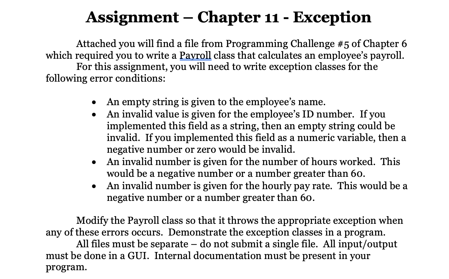 exception to assignment clause