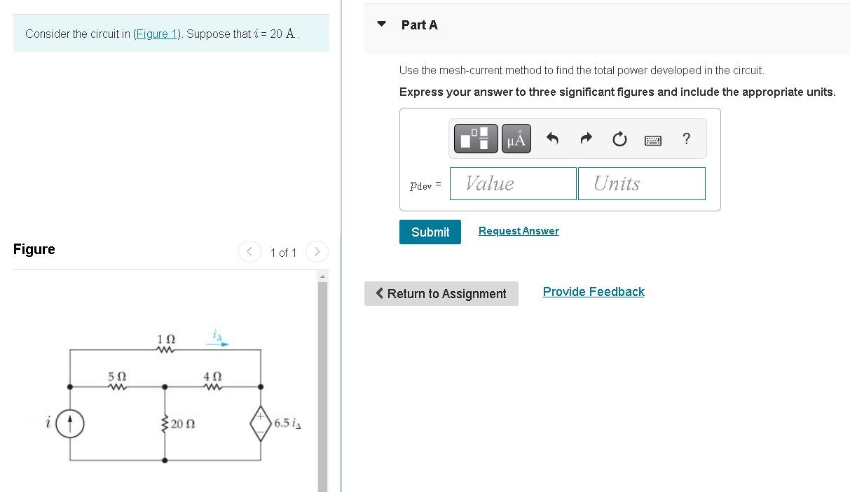 Solved Consider the circuit in (Figure 1). Suppose that i=20 | Chegg.com