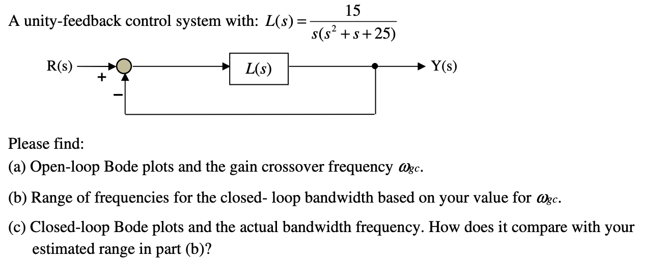 A unity-feedback control system with: | Chegg.com