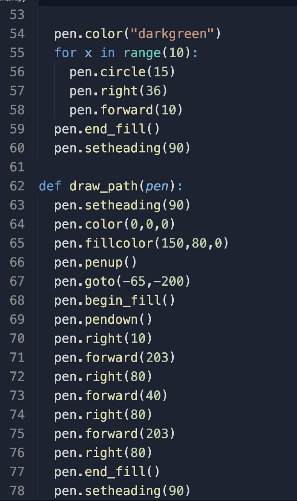 Solved 1 import turtle 2 3 - def draw_sun(pen,x,y,size): 4 | Chegg.com