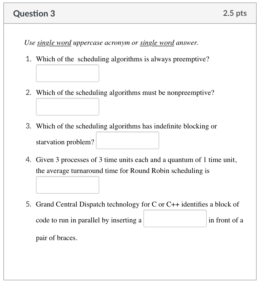 Solved use single word uppercase acronym or single word chegg