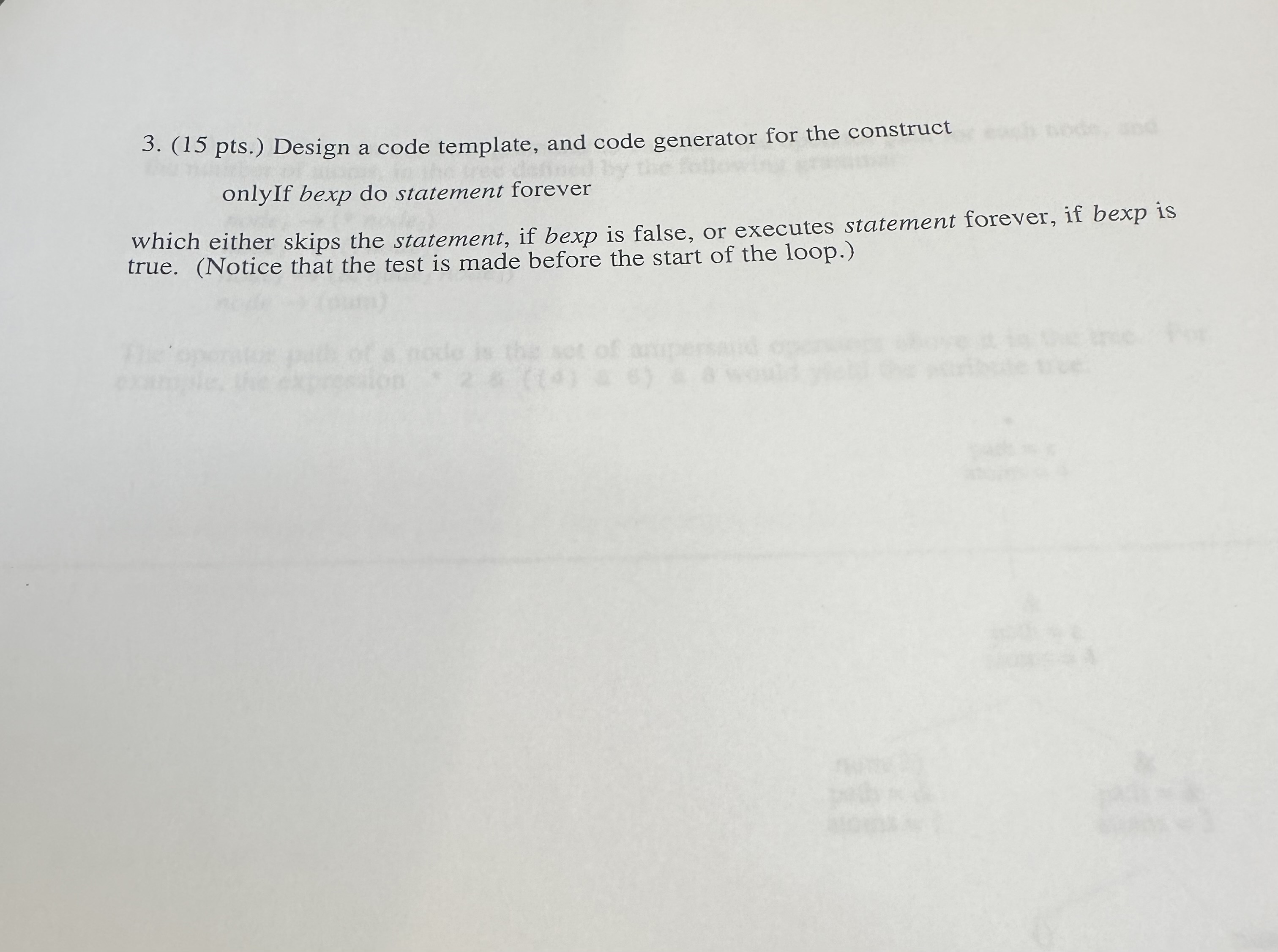 Solved 3. (15 pts.) Design a code template, and code | Chegg.com