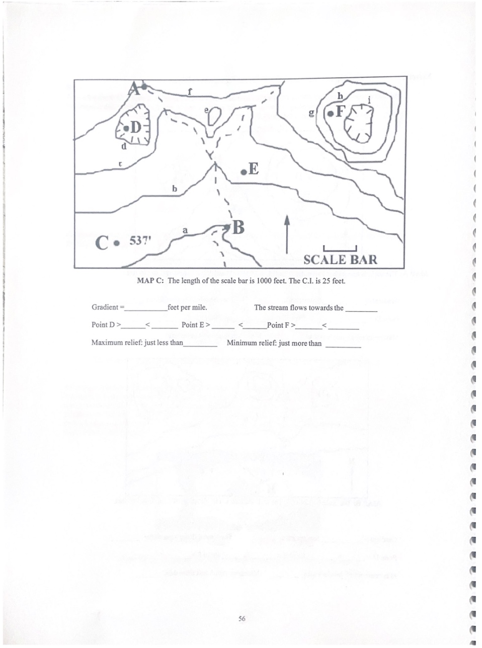 Solved Lercise 1. Labeling Contour And Point Elevations On | Chegg.com