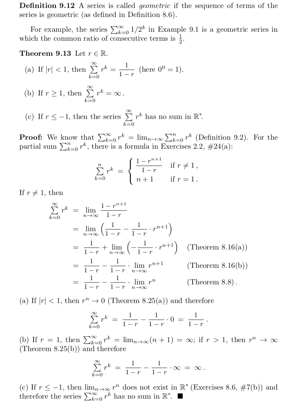 Solved 1. For each series below, either determine its sum in | Chegg.com