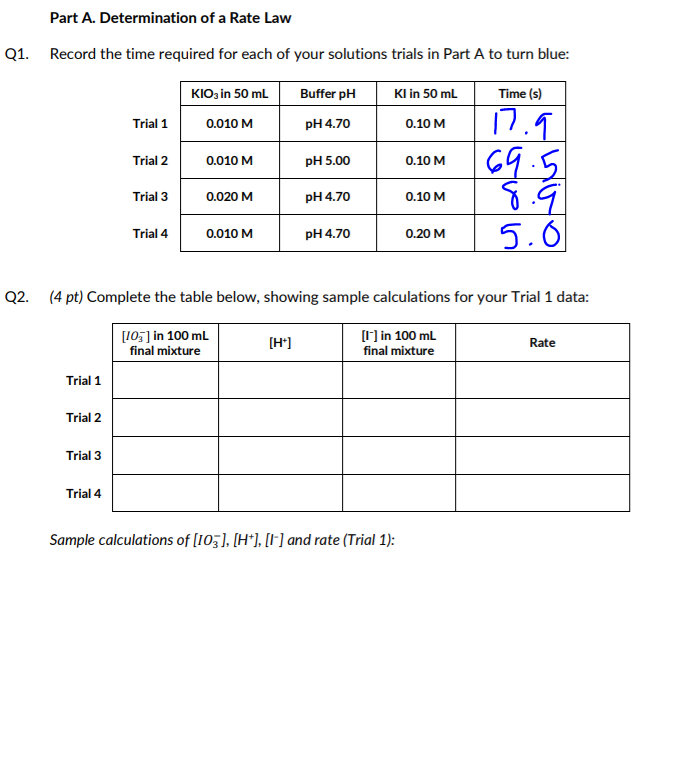 Solved I'm confused on how to find the rate in the Q2 trials | Chegg.com