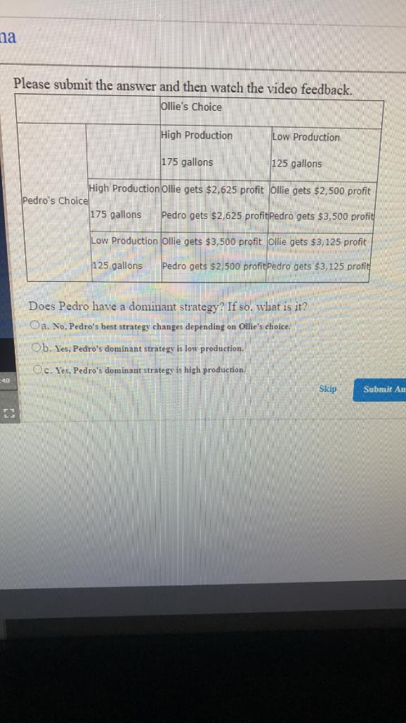 Solved na Please submit the answer and then watch the video | Chegg.com