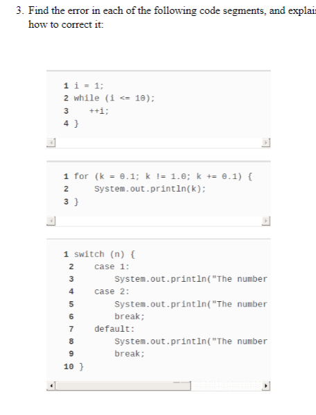 Solved 3. Find the error in each of the following code | Chegg.com