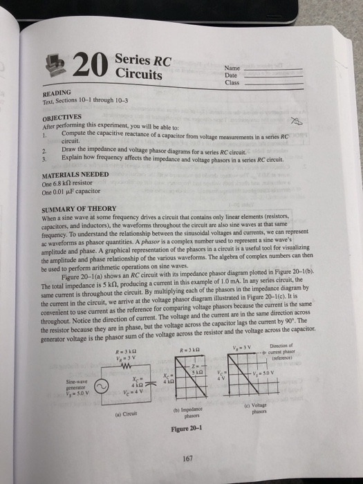Solved Series RC Circuits Class_ READING Tex, Sections 10-1 | Chegg.com