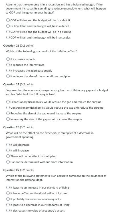 Solved Assume that the economy is in a recession and has a | Chegg.com