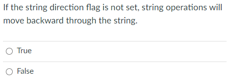 Solved If the string direction flag is not set, string | Chegg.com