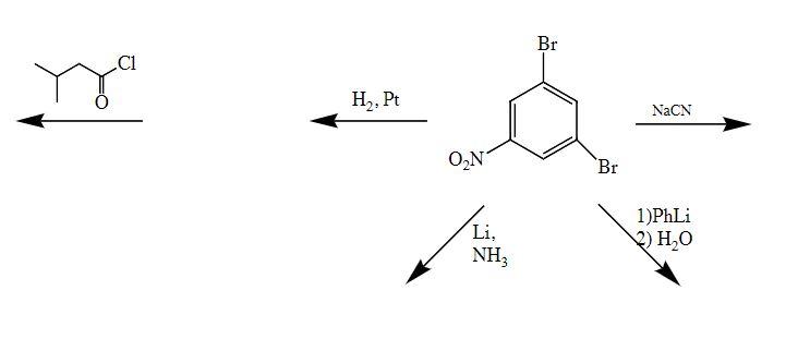 Br ci H, Pt NaCN ON Br Li, NH3 1)PhLi 2) HO