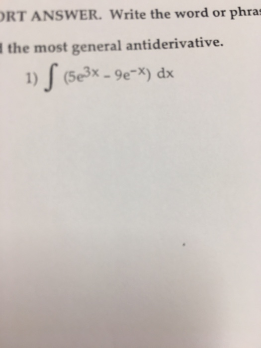 solved-integral-5e-3x-9e-x-dx-chegg