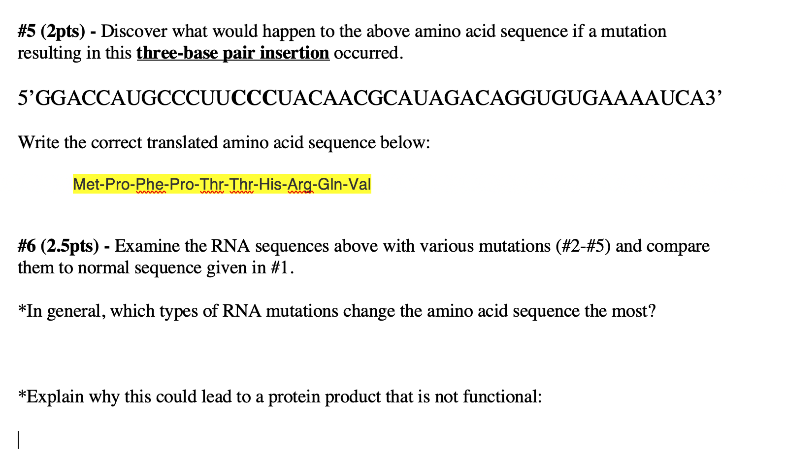 Solved #288 (28pts) - Write the amino acid sequence based on  Chegg.com