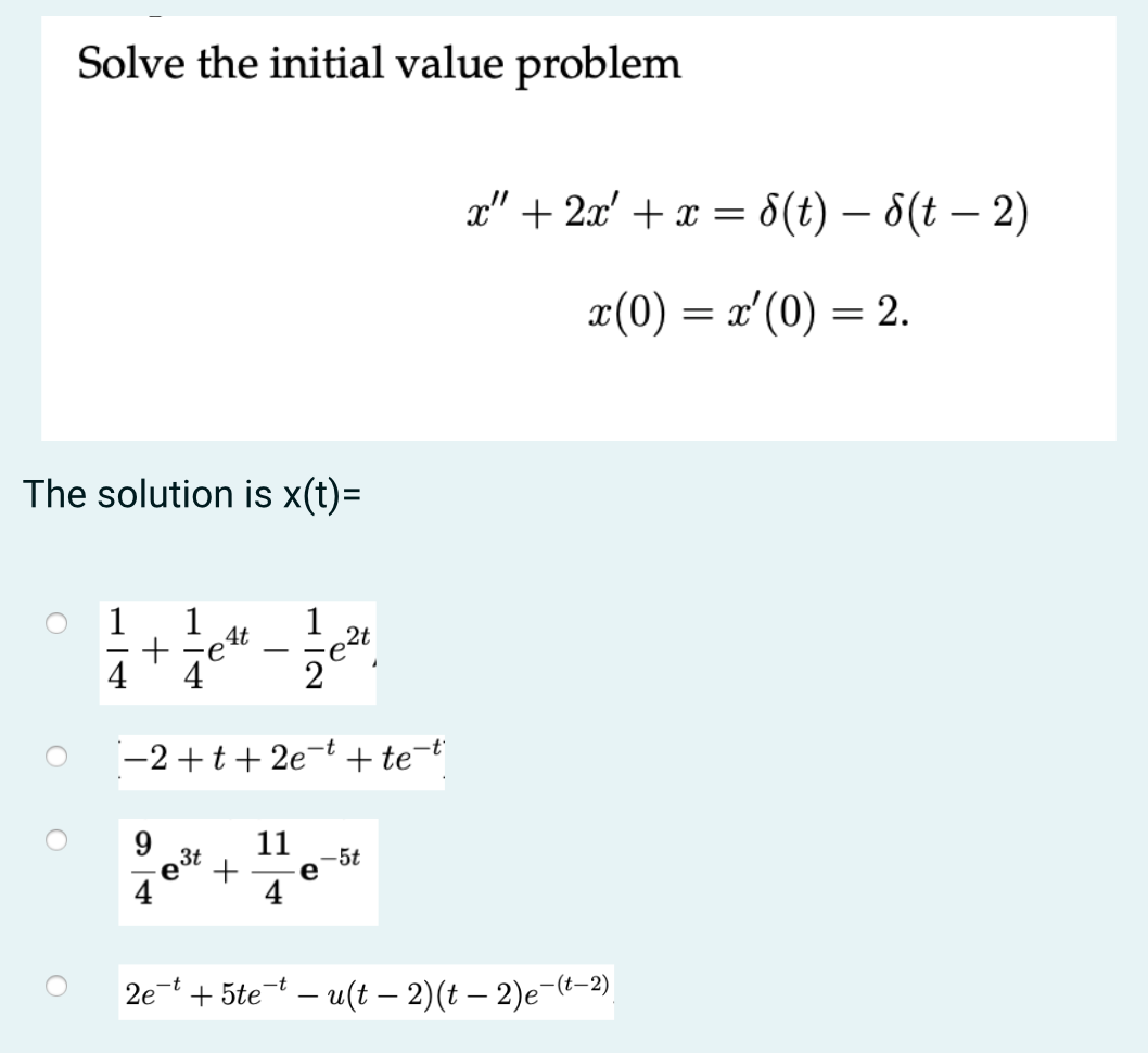 Solved Solve the initial value problem | Chegg.com