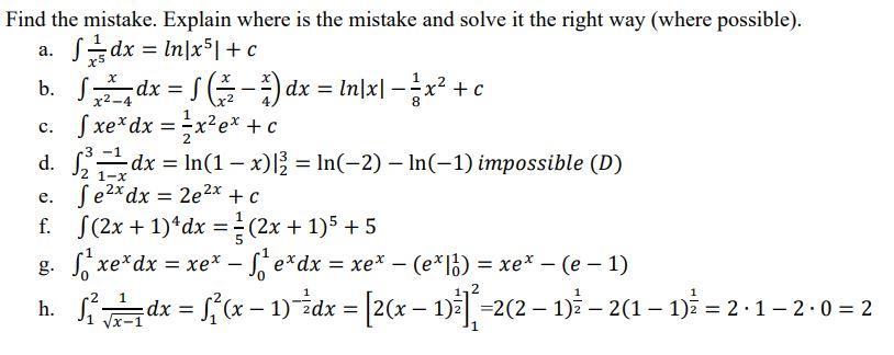 Solved A C Find The Mistake Explain Where Is The Mista Chegg Com