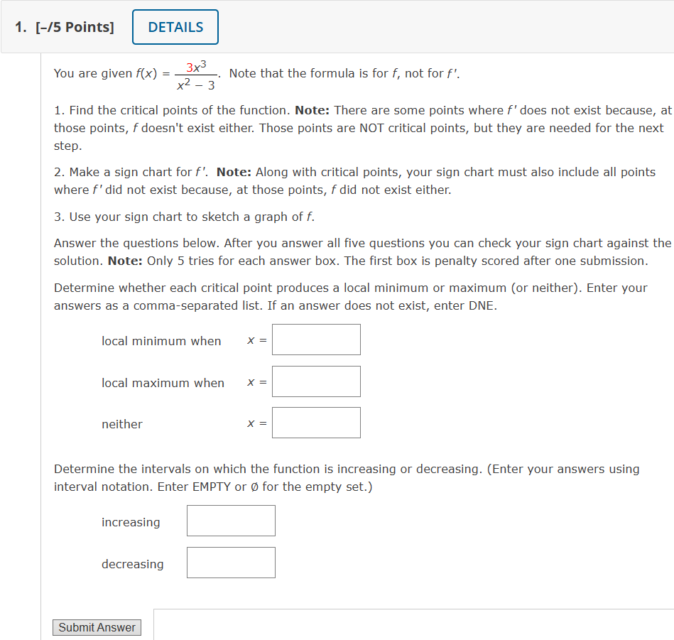 Solved You are given f(x)=x2−33x3. Note that the formula is | Chegg.com