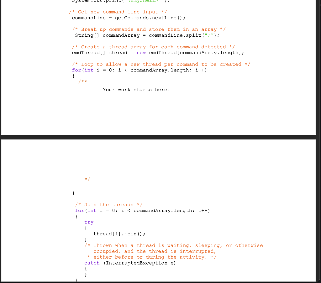 Project 1: Shell Programming Operating System Shell | Chegg.com