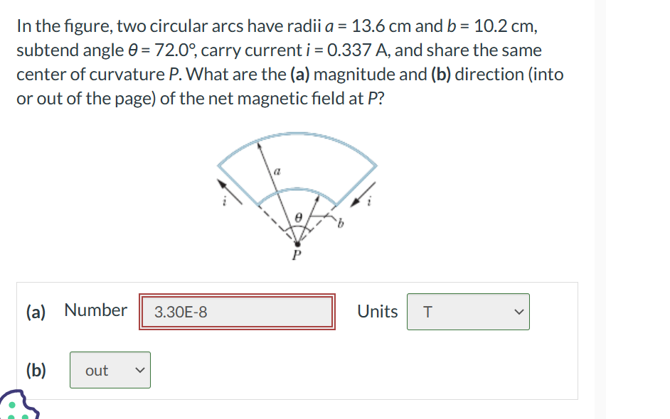 Solved In The Figure, Two Circular Arcs Have Radii A=13.6 Cm | Chegg.com