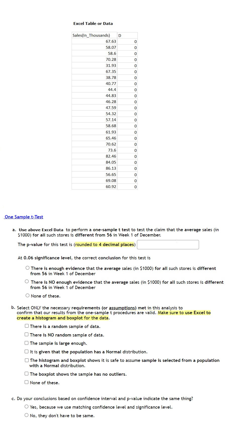 solved-one-sample-t-test-a-use-above-excel-data-to-perform-chegg