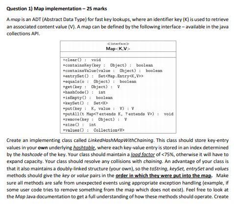 Solved Question 1 Map Implementation 25 Marks A Map Is An Chegg Com   PhpAUsJb2