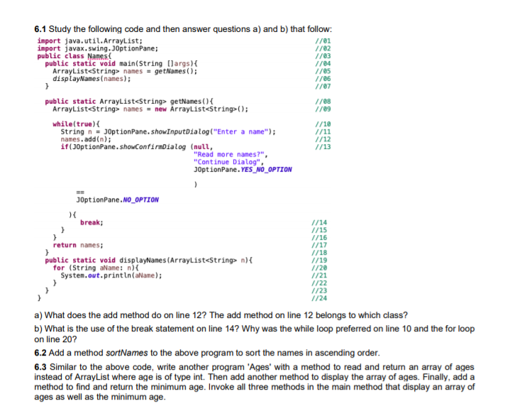 1/04 1/06 1/07 6.1 Study the following code and then | Chegg.com