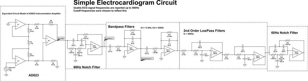 Simple Electrocardiogram Circuit Usable ECG signal | Chegg.com
