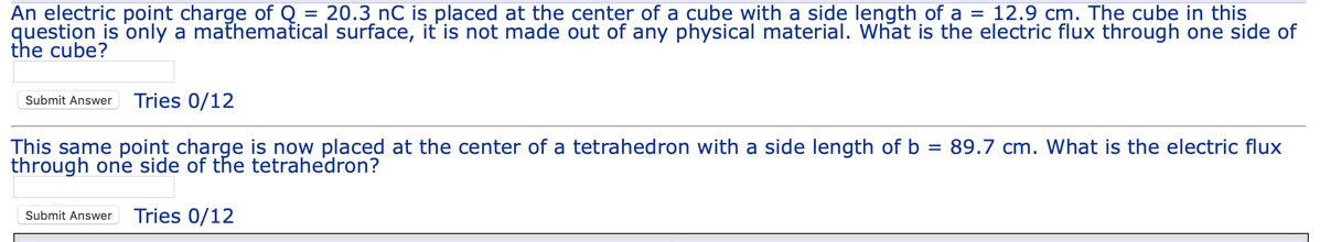 Solved An electric point charge of Q = 20.3 nC is placed at | Chegg.com