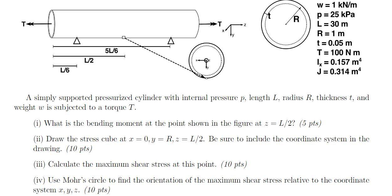 T 소 A W 1 Kn M P 25 Kpa L 30 M R 1 M T Chegg Com