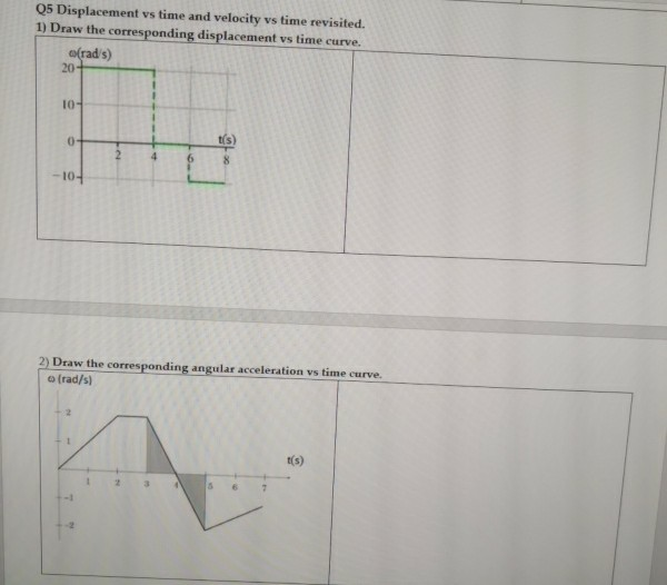 Solved 05 Displacement vs time and velocity vs time | Chegg.com