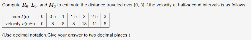 Solved Compute R6, L6, and M3 to estimate the distance | Chegg.com