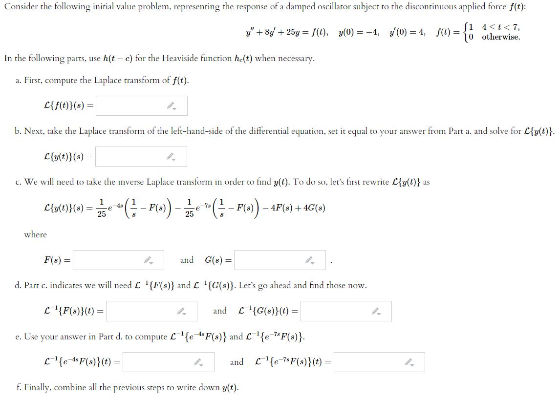 Solved Consider the following initial value problem, | Chegg.com